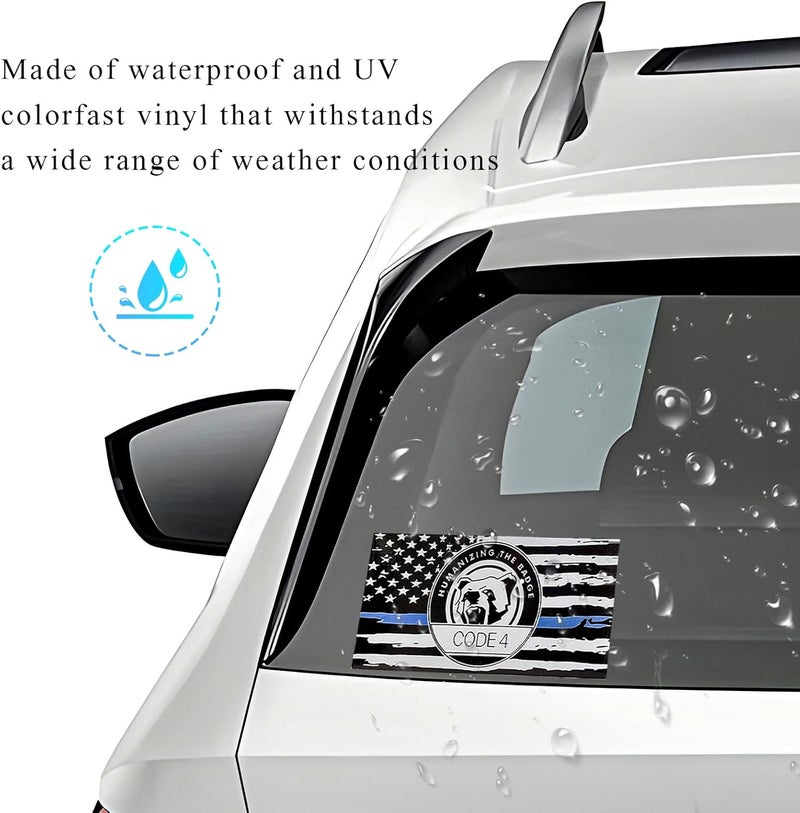 FSTURIOS 2PCS Thin Blue Line Sticker Code 4, Police Support Sticker American Flag Thin Line Decal, Waterproof Thin Line Flag Stickers Support Law Enforcement for Car Window Laptop (Magnetic) - Image 3